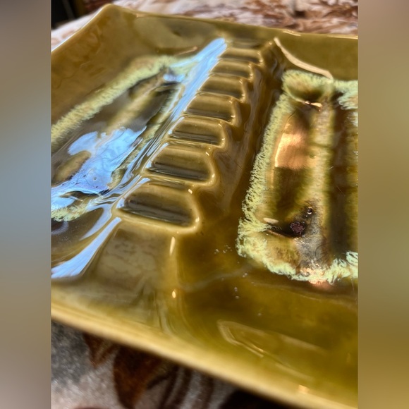 ☾ 8” x 8” 1960’s ashtray ~ avocado green. 🥑✨ - Picture 6 of 9
